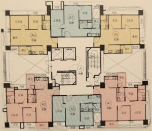 桃園青埔高鐵建案-竹風高鐵特區-青田區 Ａ棟格局圖