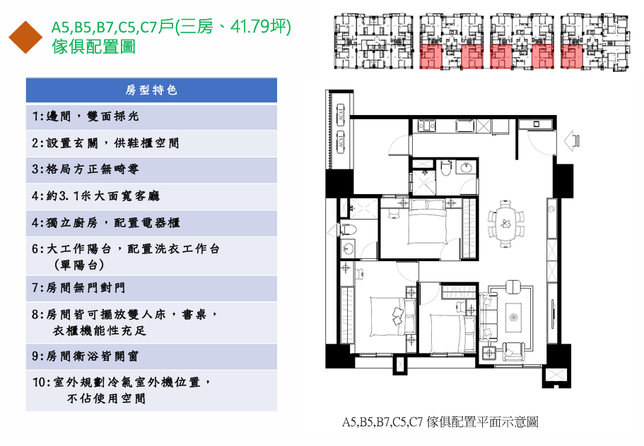 長虹天韻三房格局圖