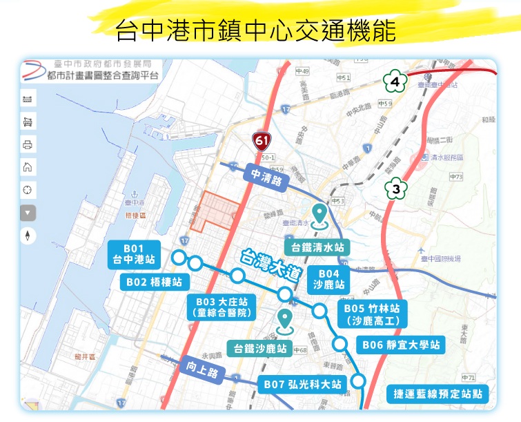 台中港市鎮中心交通機能