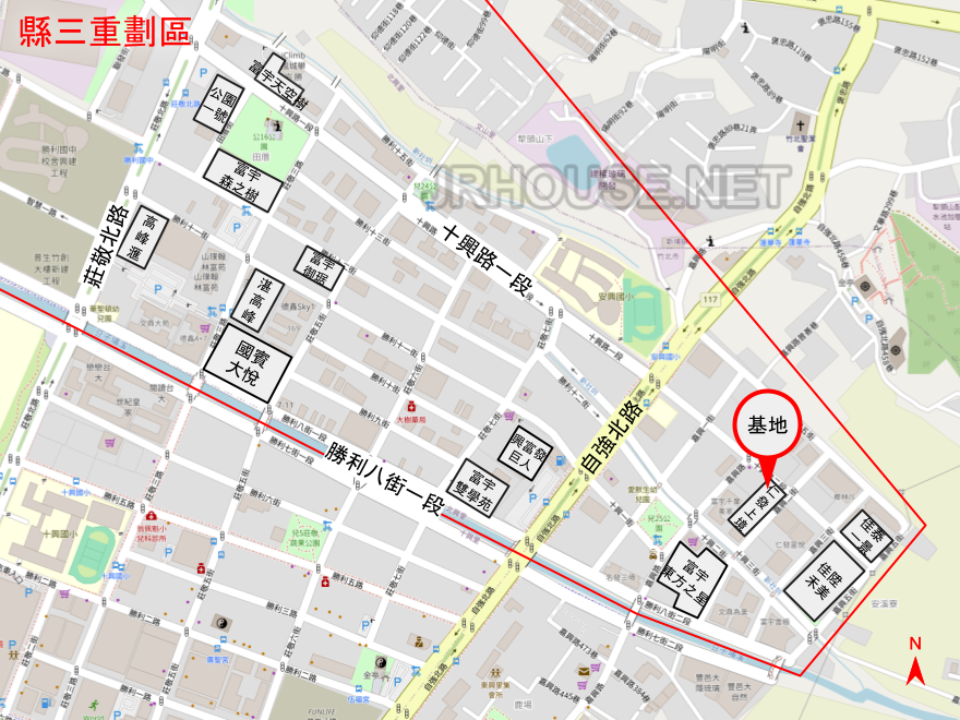 仁發上境建案基地位置(位於新竹縣竹北市縣治三期重劃區)