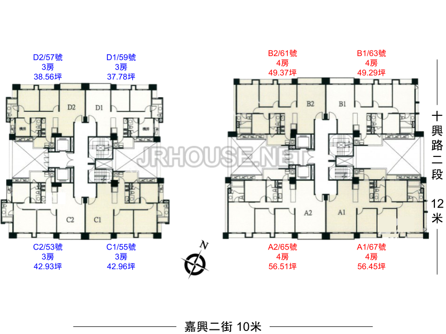 仁發上境平面配置棟別戶型房型坪數坪效格局分析介紹