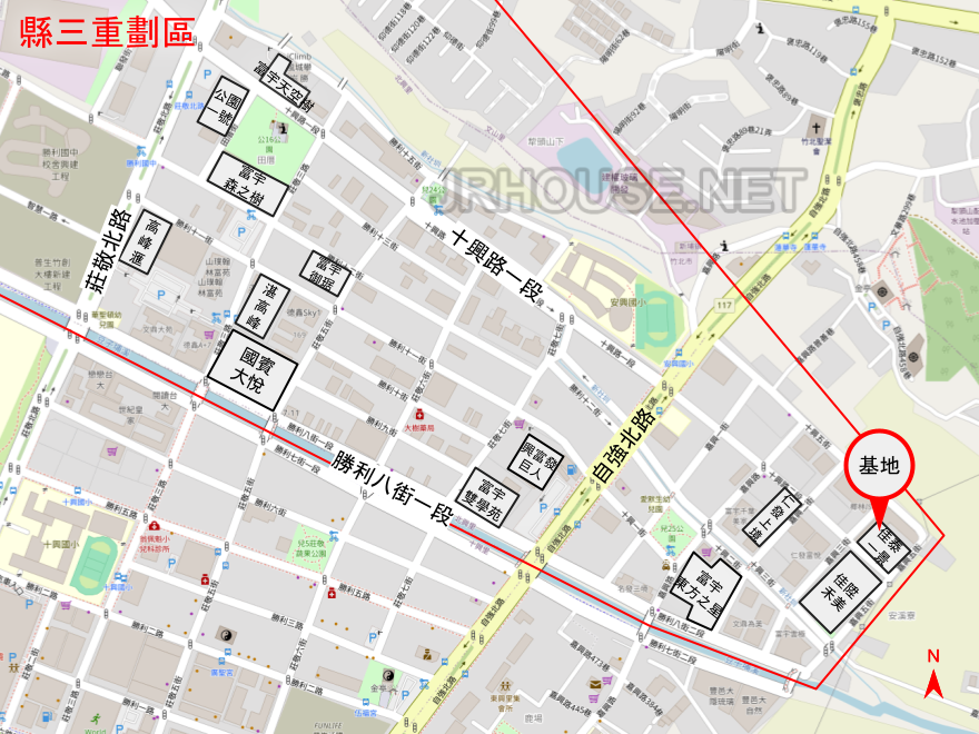 佳泰一景建案基地位置(位於新竹縣竹北市縣治三期重劃區)