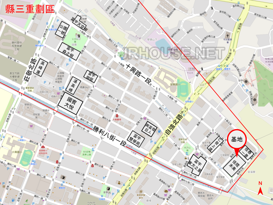 佳陞禾美建案基地位置(位於新竹縣竹北市縣治三期重劃區)