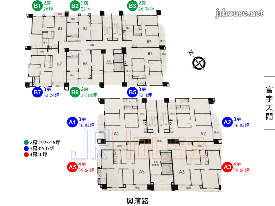 富宇仰睦平面配置棟別戶型房型坪數坪效格局分析介紹