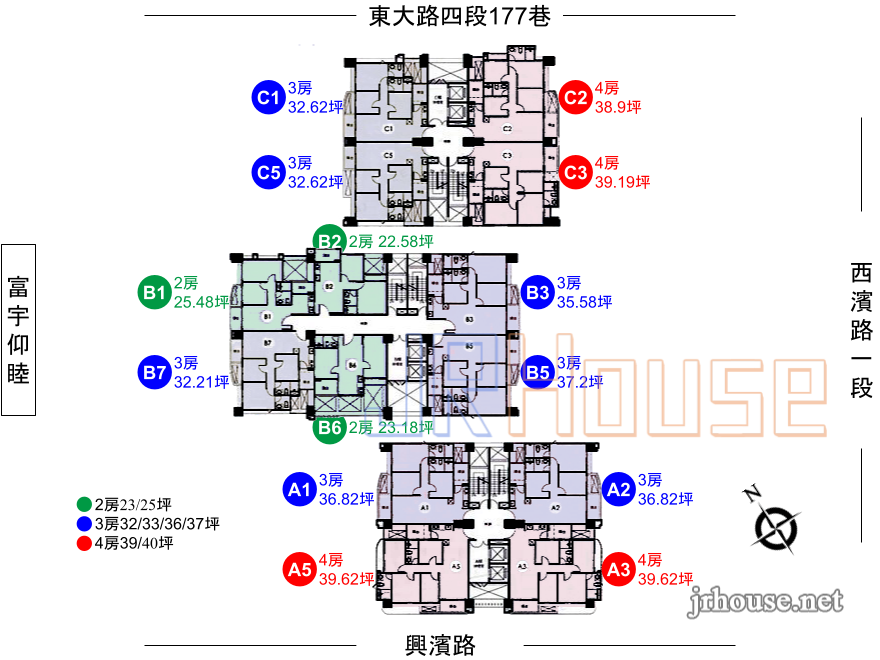 富宇天闊平面配置棟別戶型房型坪數坪效格局分析介紹