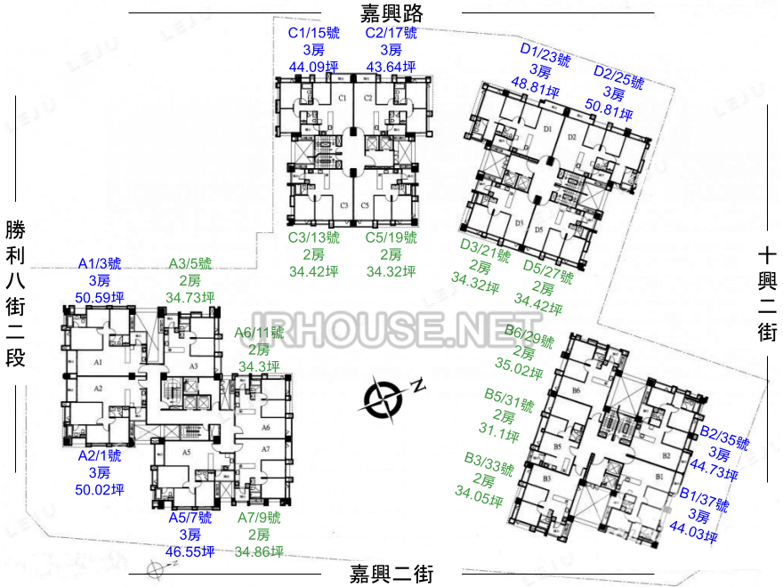 富宇東方之星平面配置棟別戶型房型坪數坪效格局分析介紹