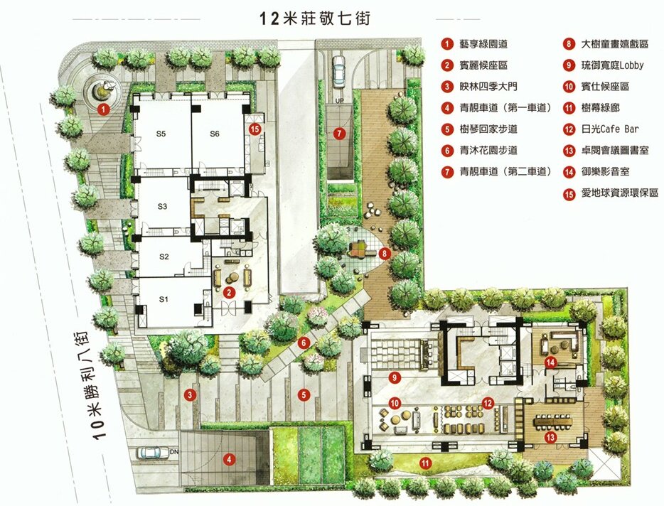 富宇雙學苑公共設施設備車道全區平面格局圖