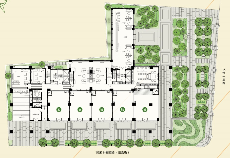 興富發公園一號公共設施設備車道全區平面格局圖