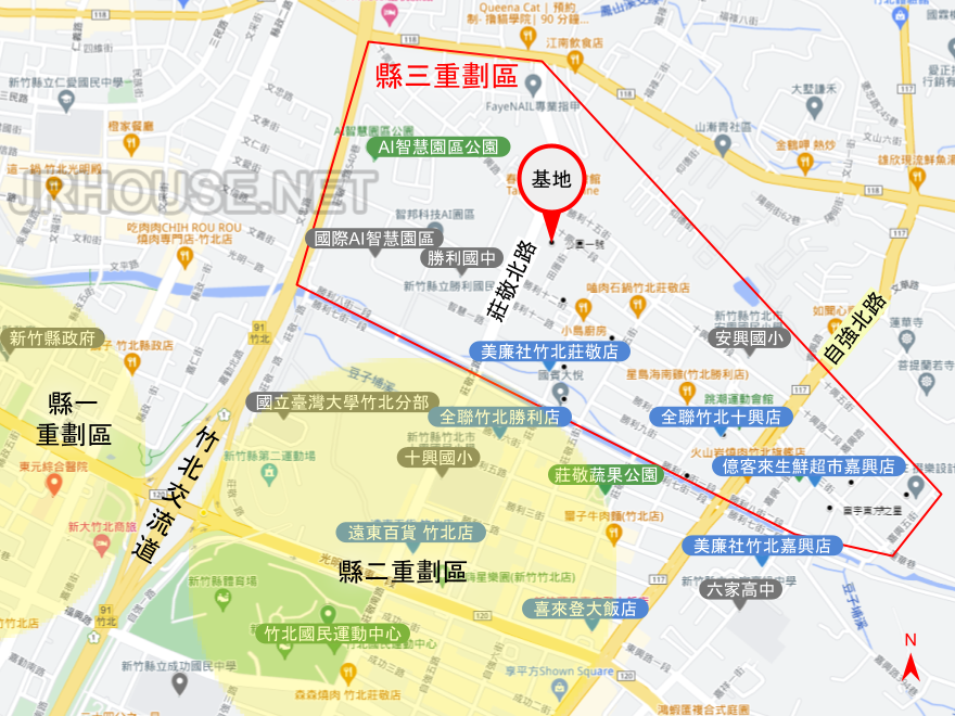 興富發公園一號周邊區域社區環境生活機能圖