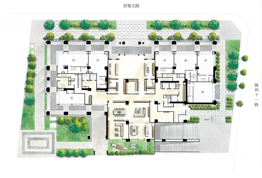 豐邑浩瀚高峰滙公共設施設備車道全區平面格局圖