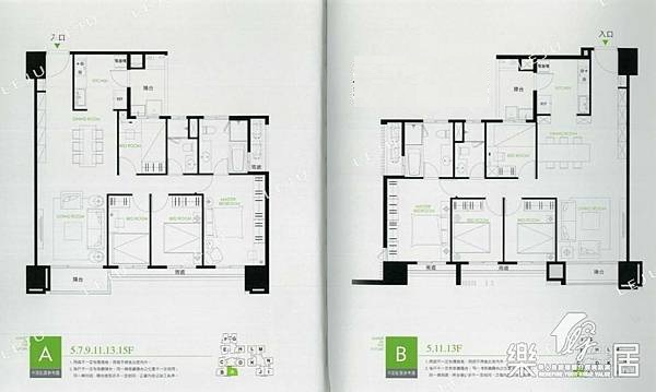 惠宇敦北A、B棟格局圖