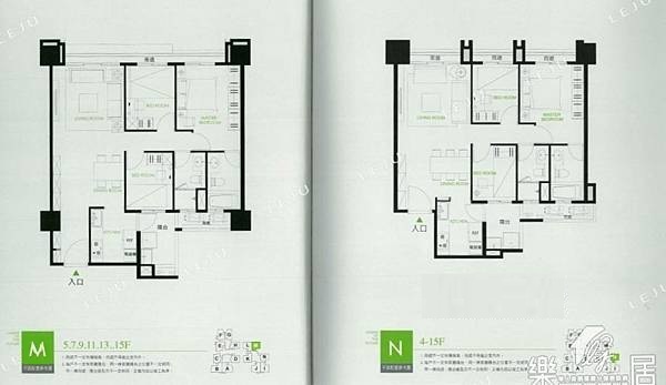 惠宇敦北M、N棟格局圖