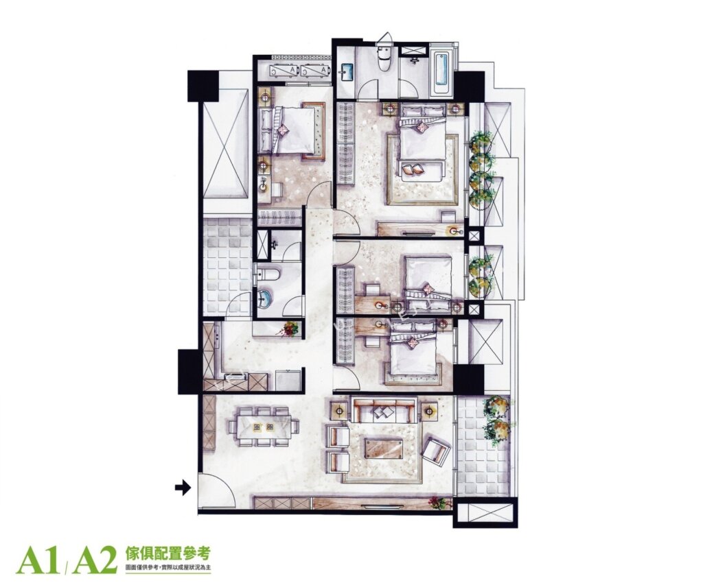 達麗居山 A1/A2格局圖