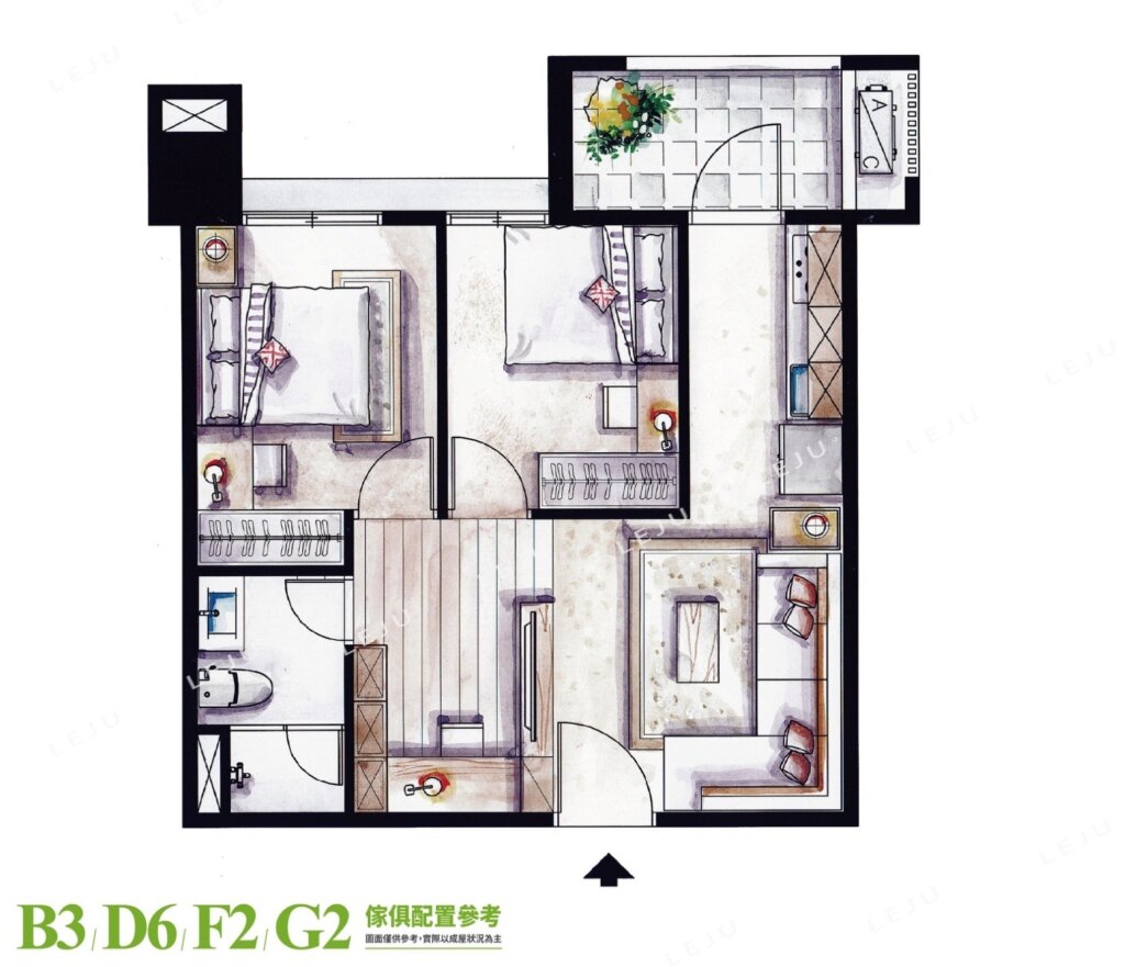 達麗居山 B3/D6/F2/G2格局圖