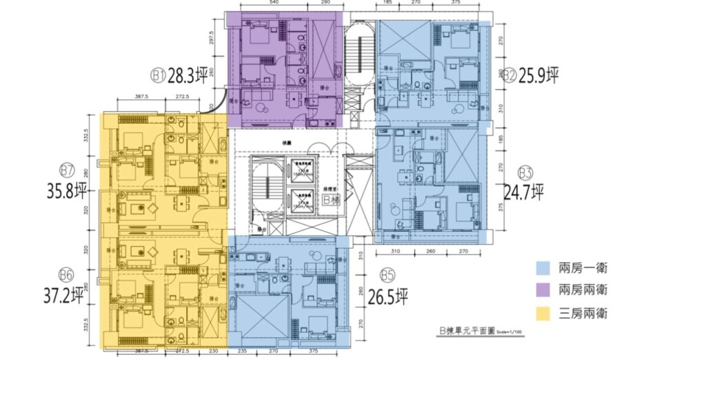 富宇鉑金大苑-8816 B棟格局圖