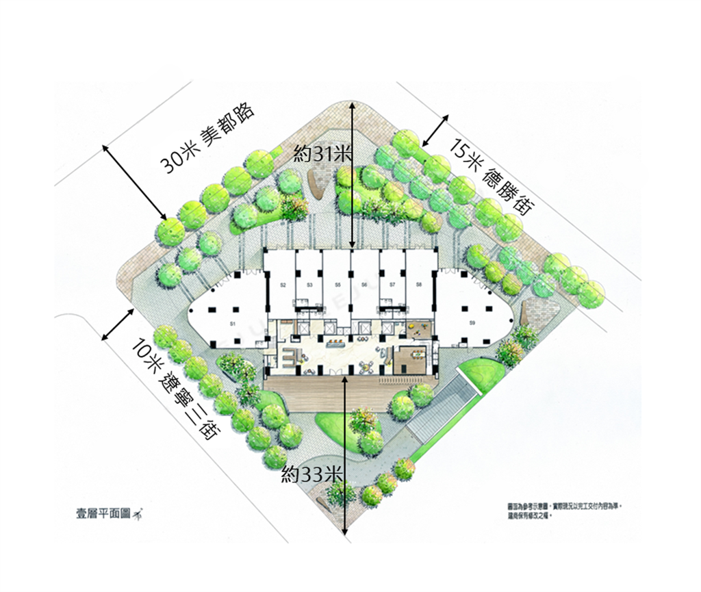 樹禾苑1樓平面格局圖