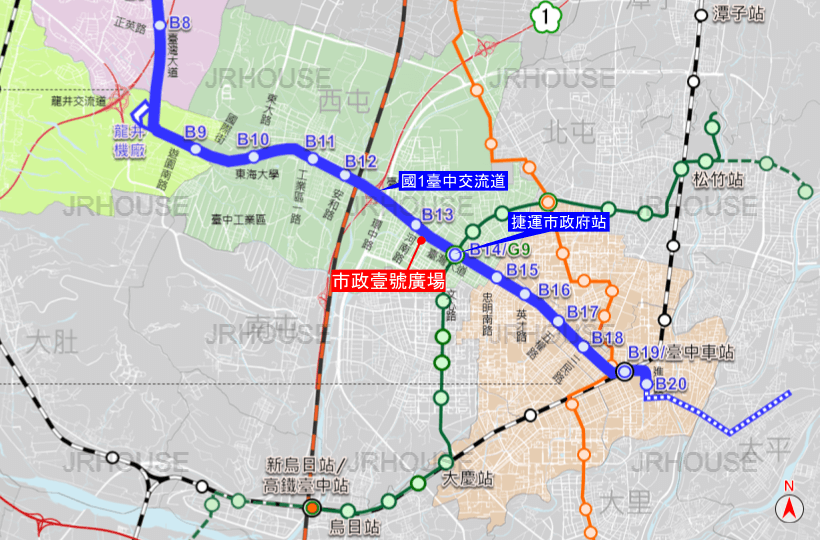 市政壹號廣場交通機能圖